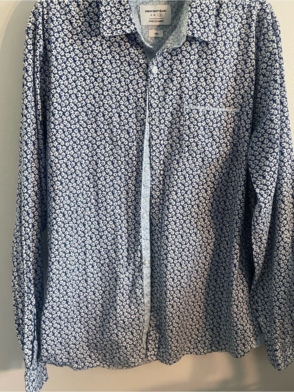 Paper Denim & Cloth Blue and White Floral Lightweight Shirt Jacket
